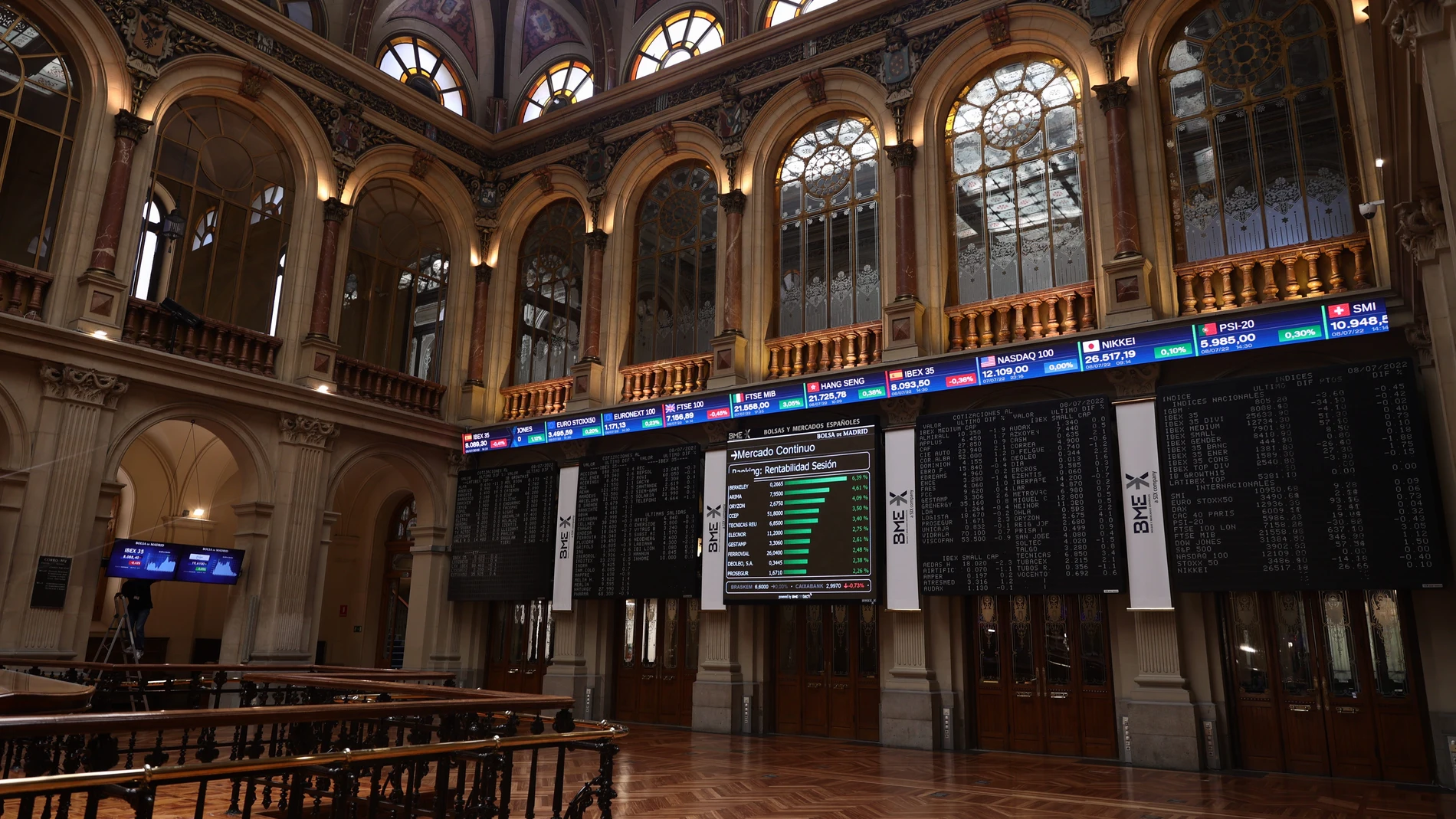 Economía/Bolsa.- El Ibex 35 cede un 0,35% en la sesión y pierde los 10.100 enteros