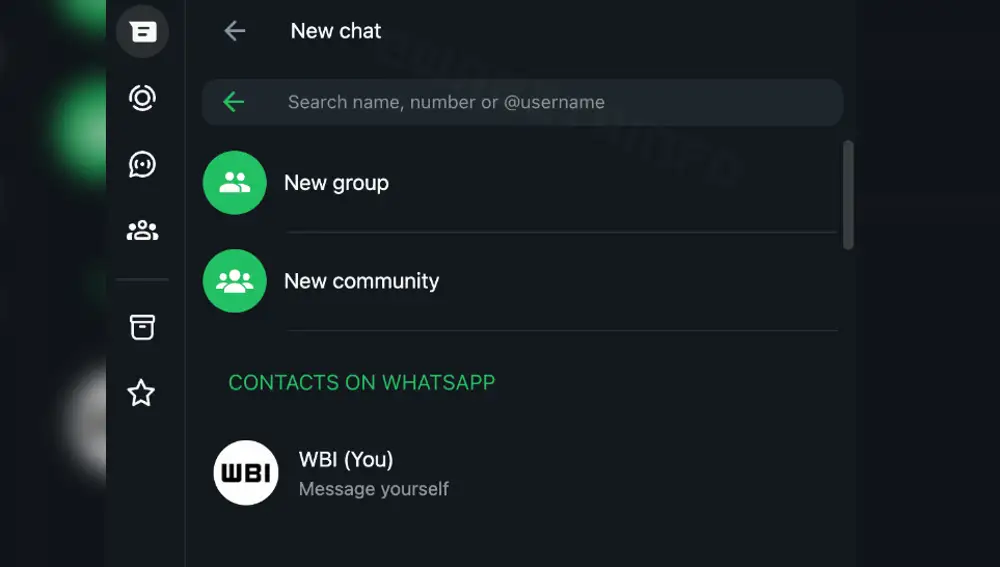 Captura de pantalla con la nueva opción de WhatsApp