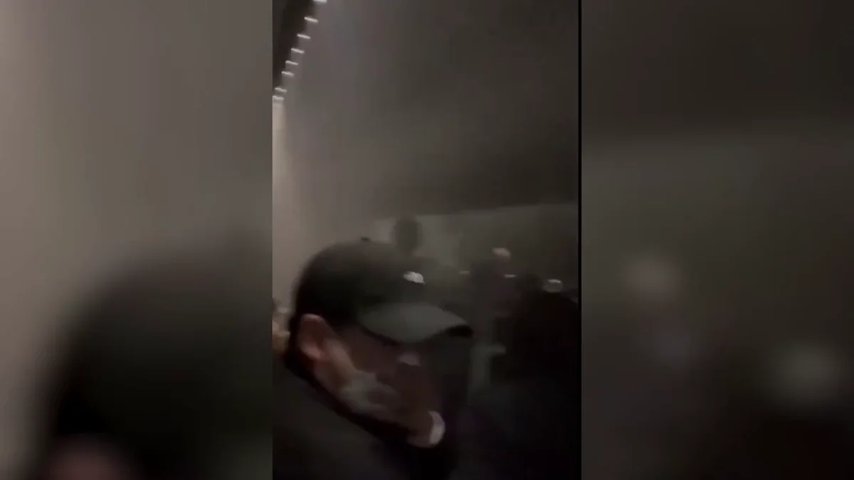 El inquietante vídeo de un pasajero dentro del avión tras colisionar en la pista con otro en el aeropuerto de Tokio