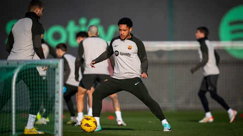 El delantero Vítor Roque en uno de sus primeros entrenamientos con el FC Barcelona