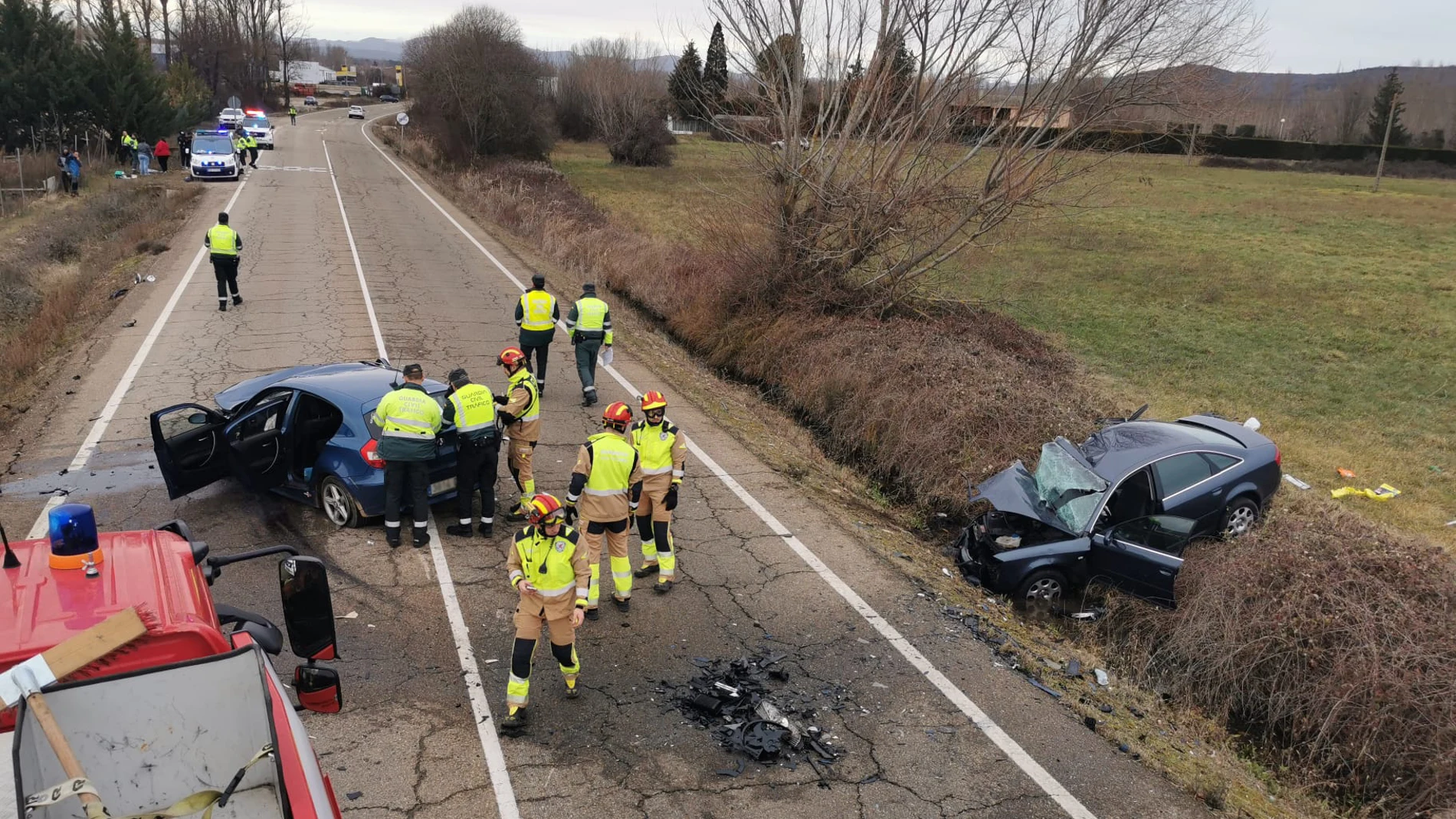 Accidente mortal ocurrido en la CL-623 en Sariegos (León) en el que perdió la vida una persona