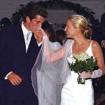 John F. Kennedy Jr., the son of President John F. Kennedy, and Carolyn Bessette leave a church after being wed in a small private ceremony on Cumberland Island Sept. 21, 1996, off the coast of Georgia.