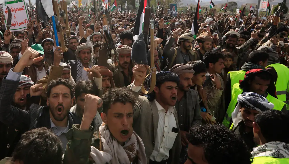 Houthis protest against multinational operation to safeguard Red Sea shipping