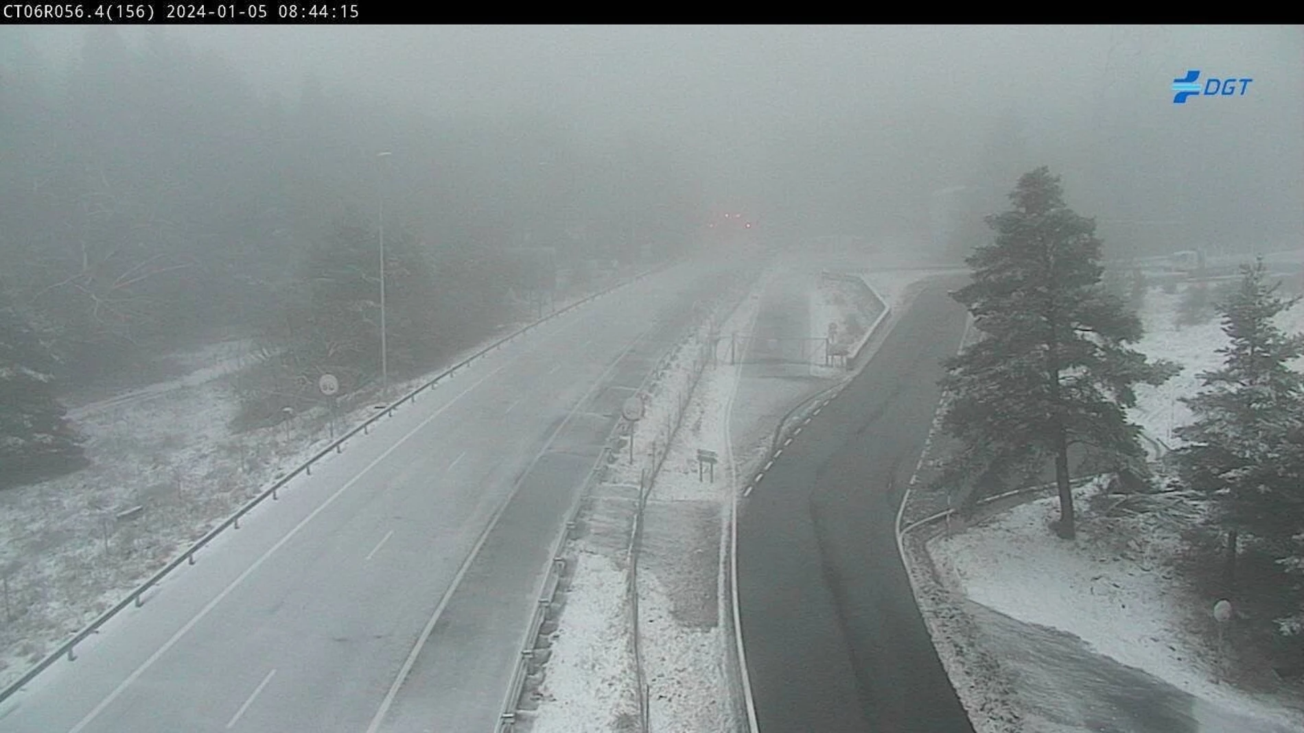 Carretera con nieve DGT 05/01/2024