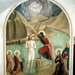 Fresco de Fray Angélico, "Il battesimo di Cristo", en el monasterio de San Marco, Florencia