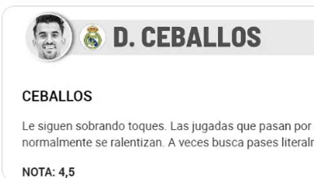 La descripción del partido de Dani Ceballos, del Real Madrid