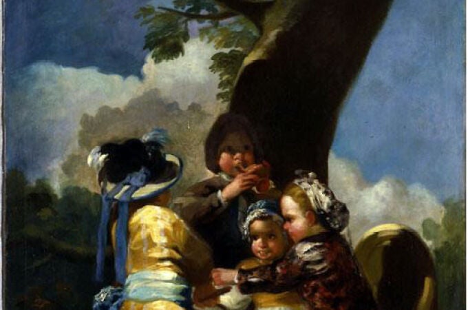 "Niños en el carretón", obra de Goya