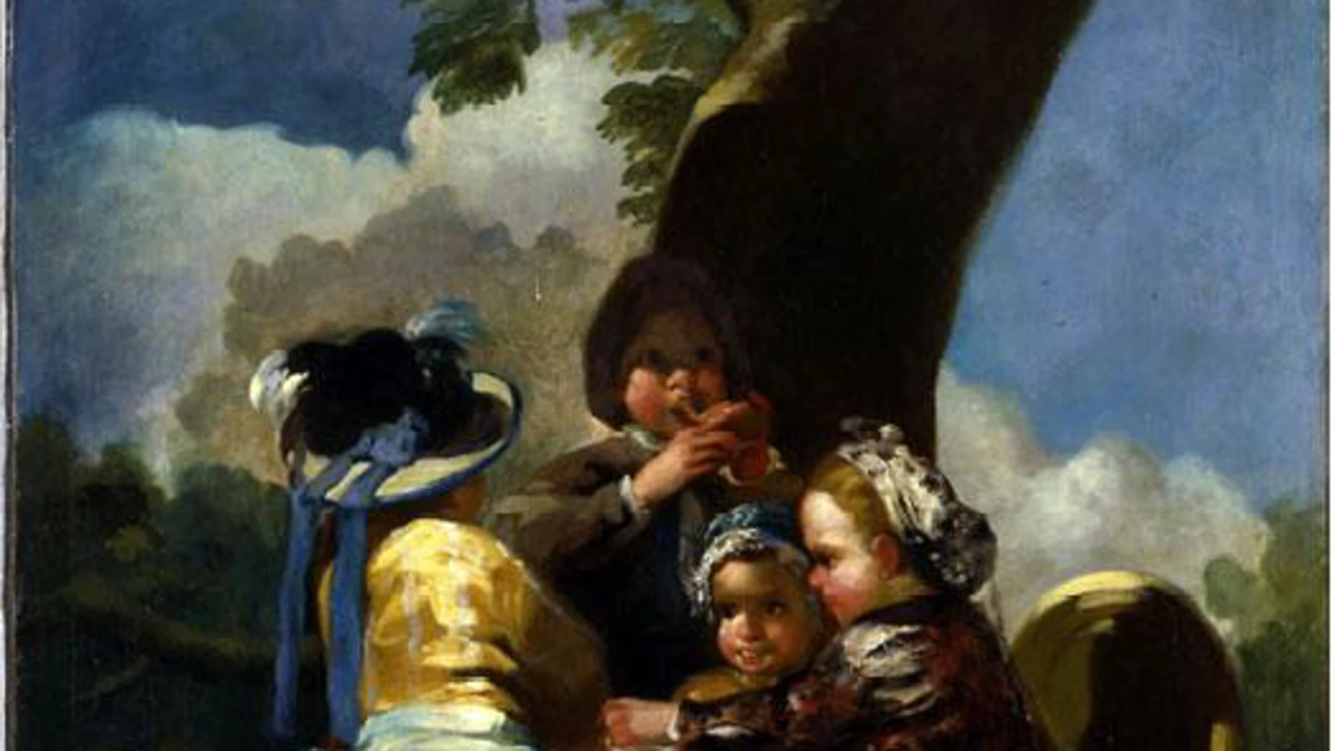 "Niños en el carretón", obra de Goya