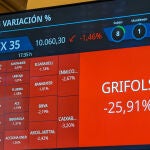 Grifols cierra la sesión con una caída del 25,91 %