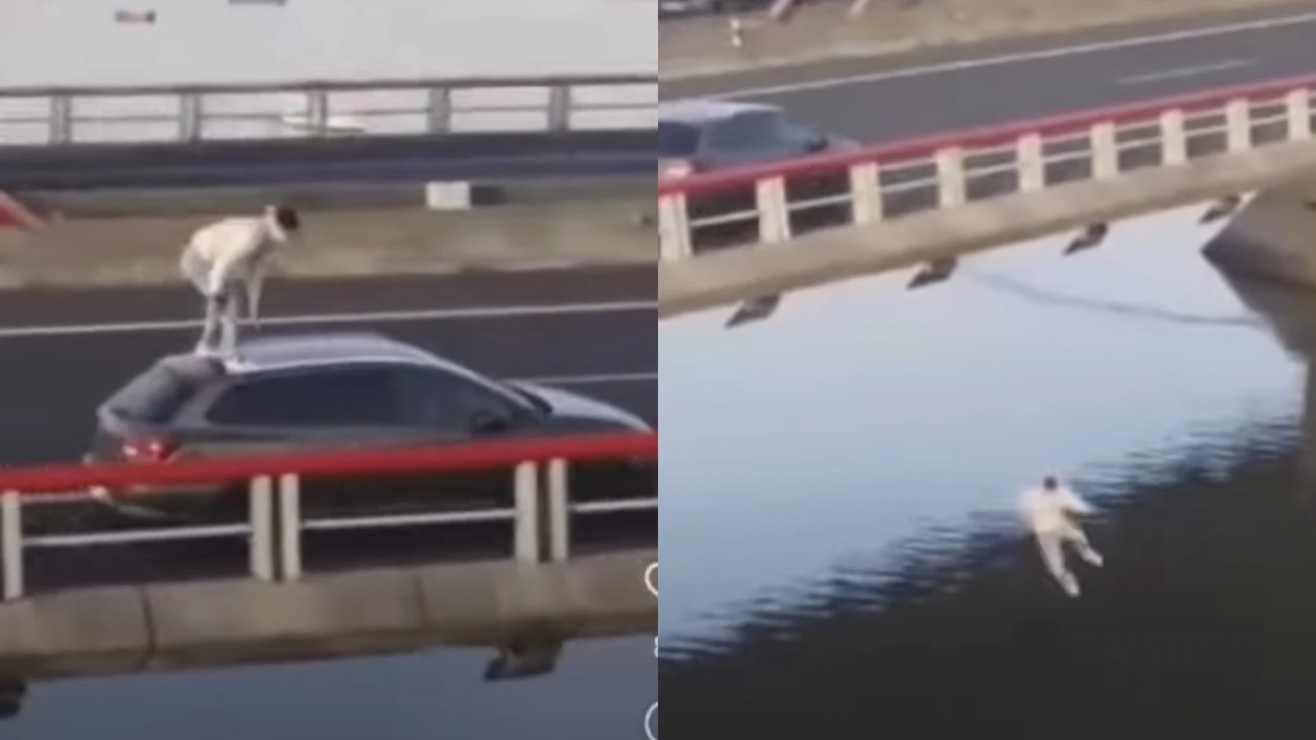 Un joven se ha lanzado a la ría de Treto (Cantabria) desde el techo de un coche en marcha