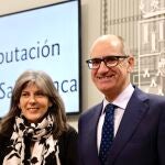 El presidente de la Diputación de Salamanca, Javier Iglesias, y la diputada Eva Picado presentan el proyecto