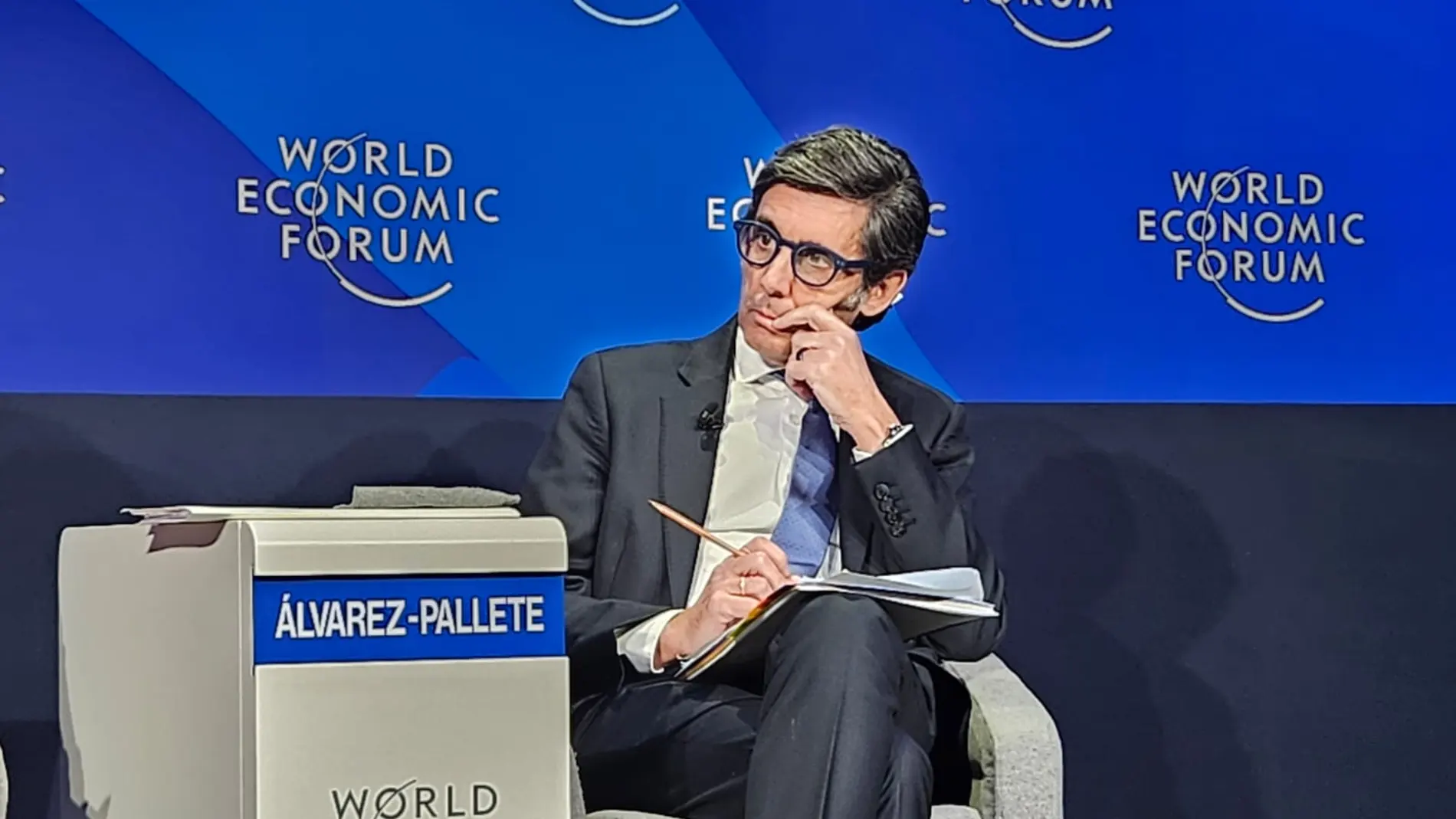 José María Álvarez-Pallete, presidente de Telefónica, en el Foro Económico de Davos