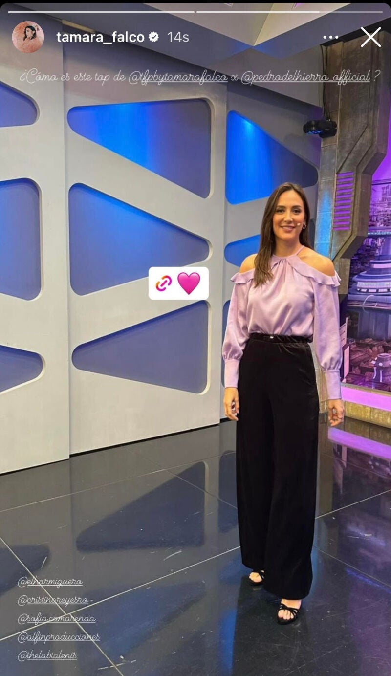 El look de Tamara Falcó en 'El Hormiguero'.