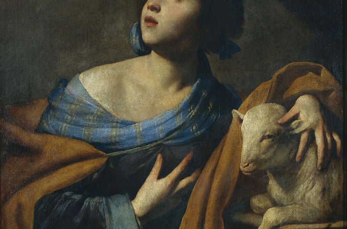 Retrato de Santa Inés de Roma, por Massimo Stanzione