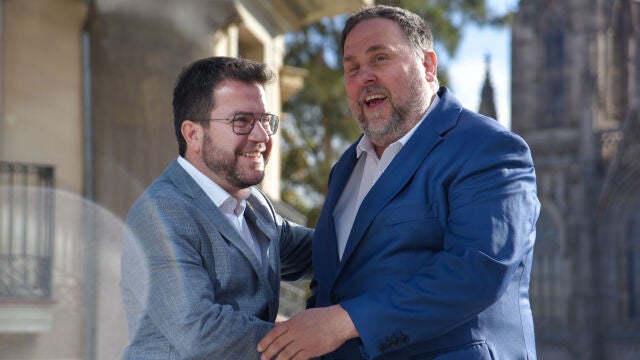 Retratos a Oriol Junqueras y Pere Aragonès (ERC)