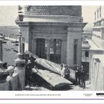 Imagen del accidente de avión, de 1925, en la Casa Carbonell, uno de los iconos de la ciudad de Alicante.