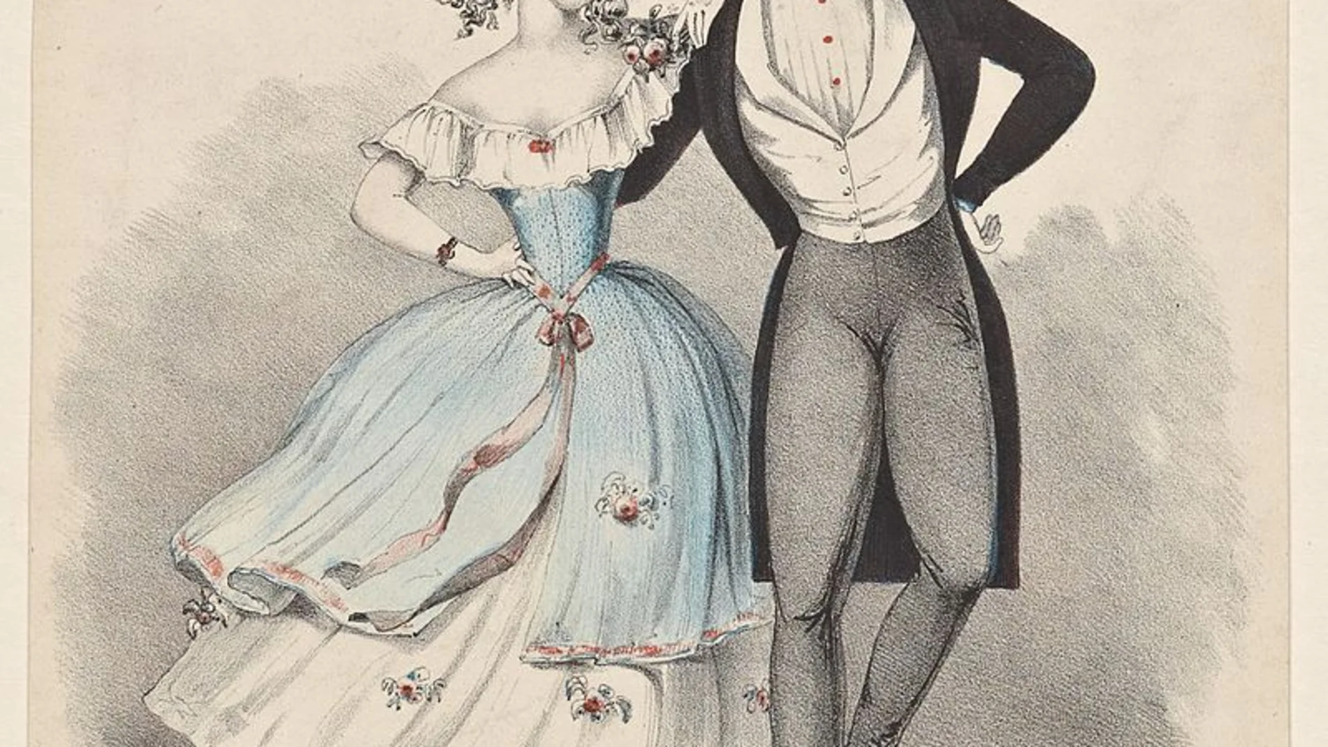 Representación de una pareja bailando Polca