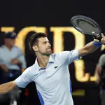 Djokovic celebra su victoria ante Mannarino