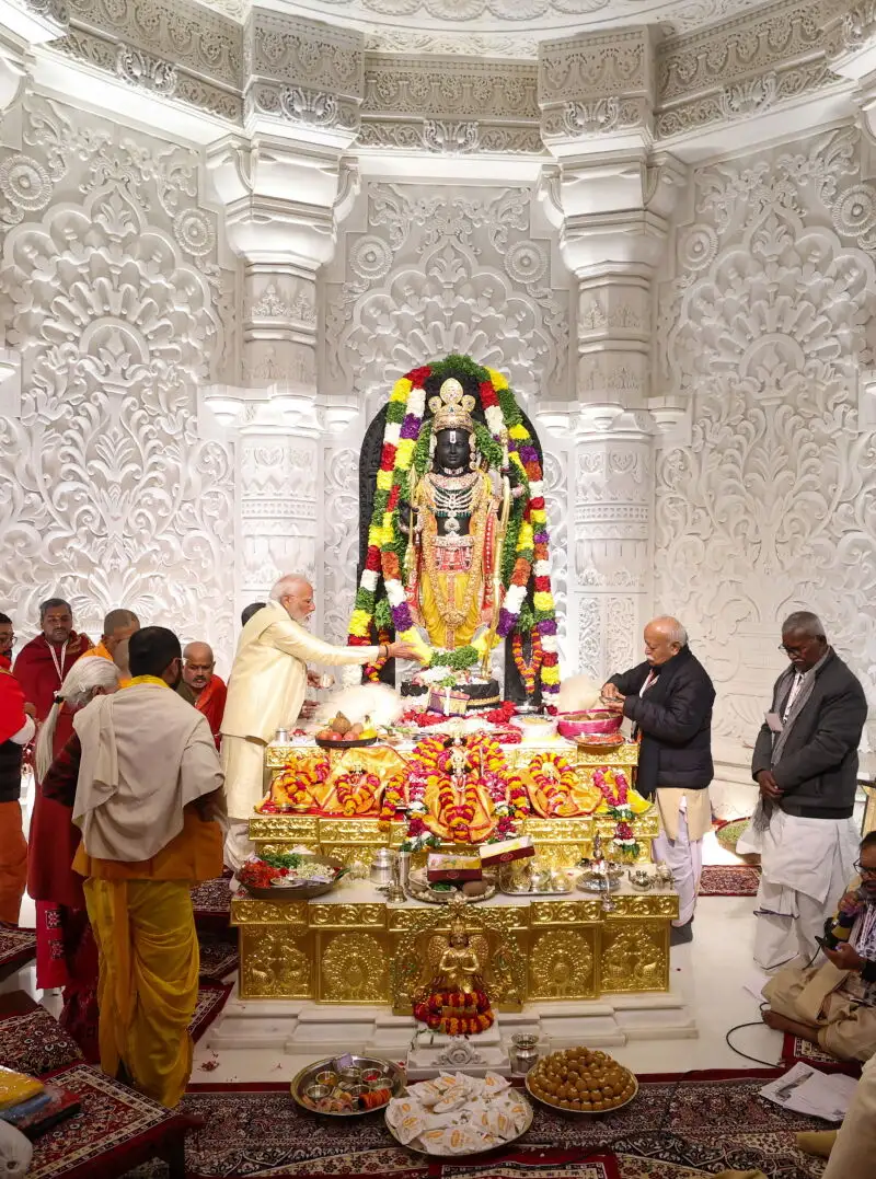 Indian Prime Minister Modi presides over inaugural ceremony at Ram Mandir temple