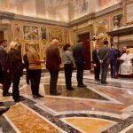 El Papa Francisco con los periodistas que cubren la información de la Santa Sede
