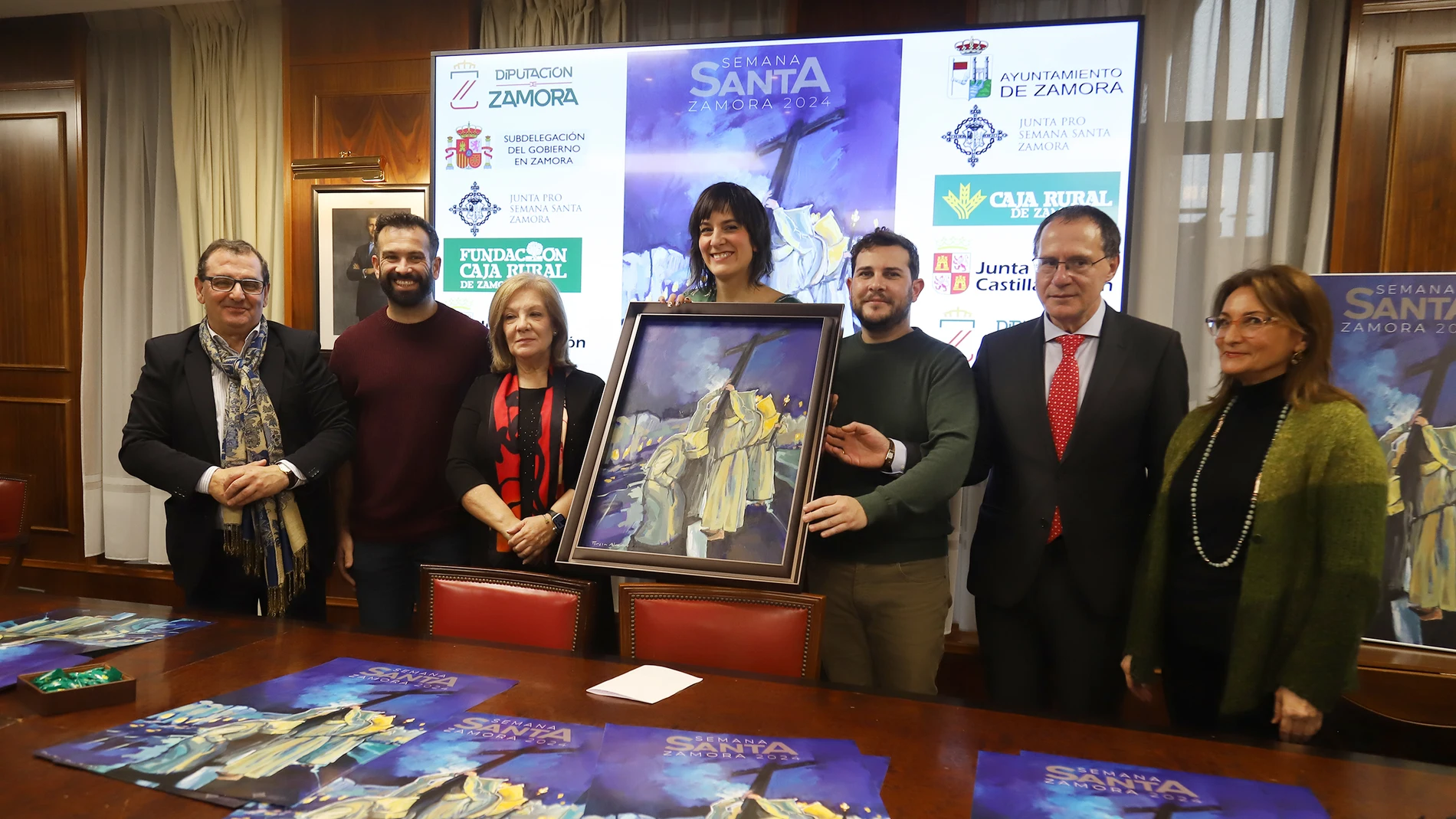 Presentación del cartel oficial de la Semana Santa de Zamora de 2024, de Teresa Álvarez