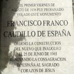 El Pleno aprobará que la placa de Franco se catalogue como símbolo contrario a la Memoria Democrática