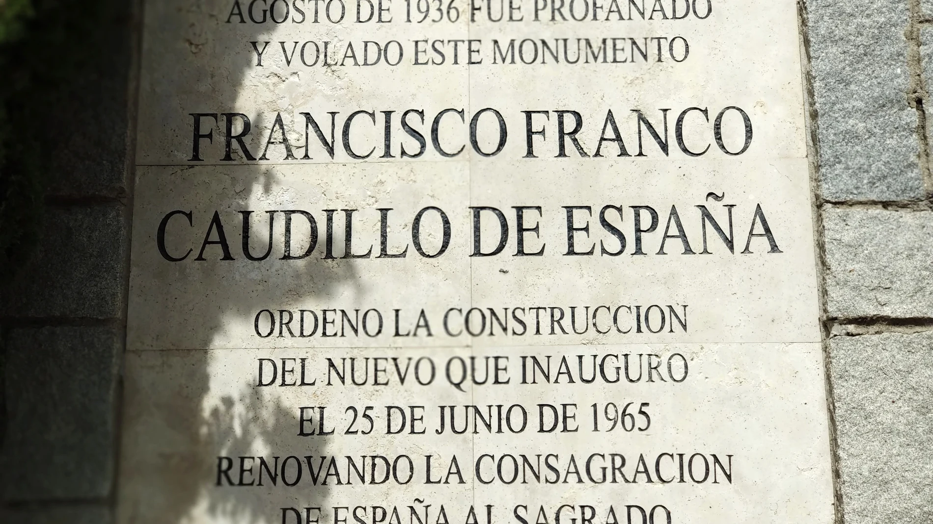 Placa de Francisco Franco situada en el Cerro de los Ángeles de GetafeEUROPA PRESS23/01/2024