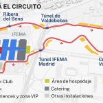 Casi cinco kilómetros y medio y 20 curvas: Así será el circuito del GP de España de F1 de Madrid 