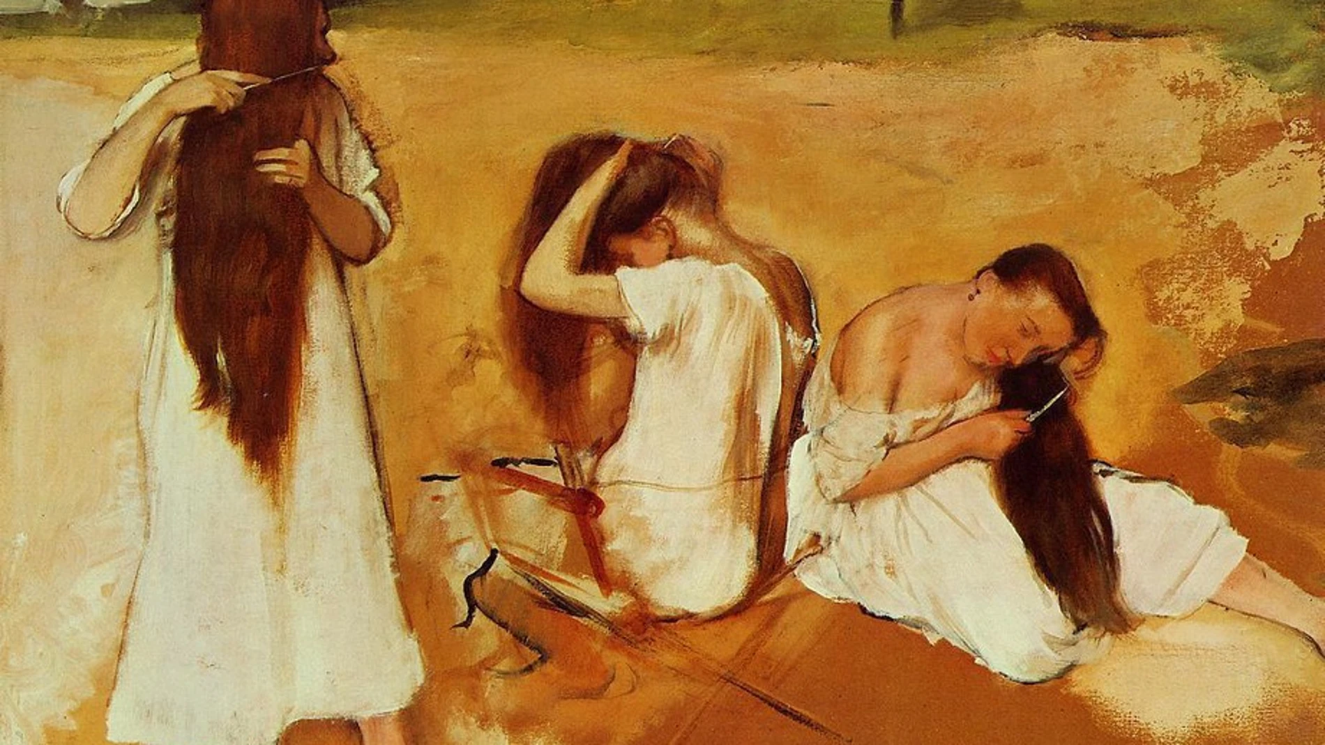 «Mujeres peinándose el cabello», pintura de Edgar Degas