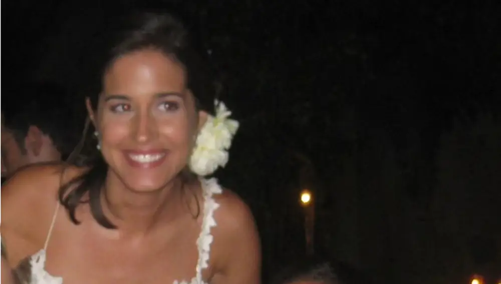 Isabel Jiménez con su vestido de novia