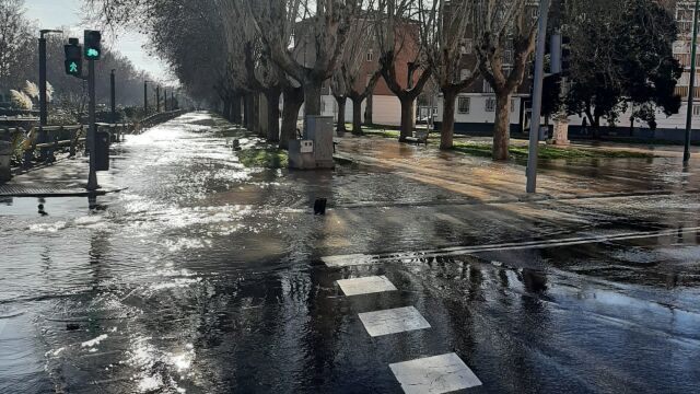La rotura de una tubería de agua de gran caudal baja la presión en toda Valladolid