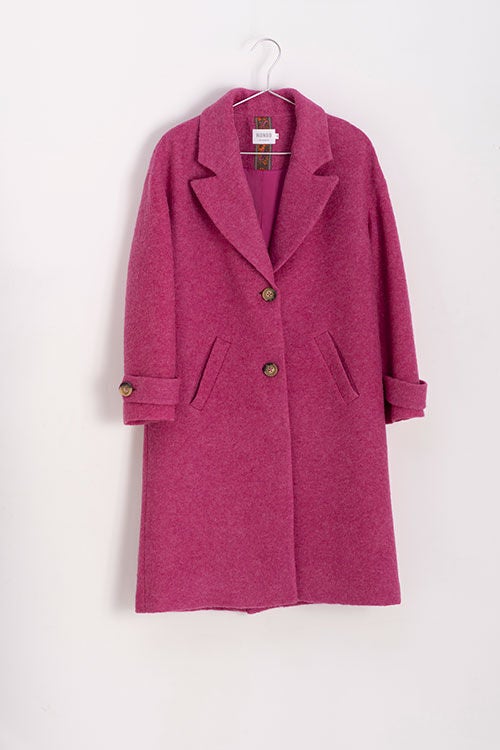 Abrigo de lana rosa