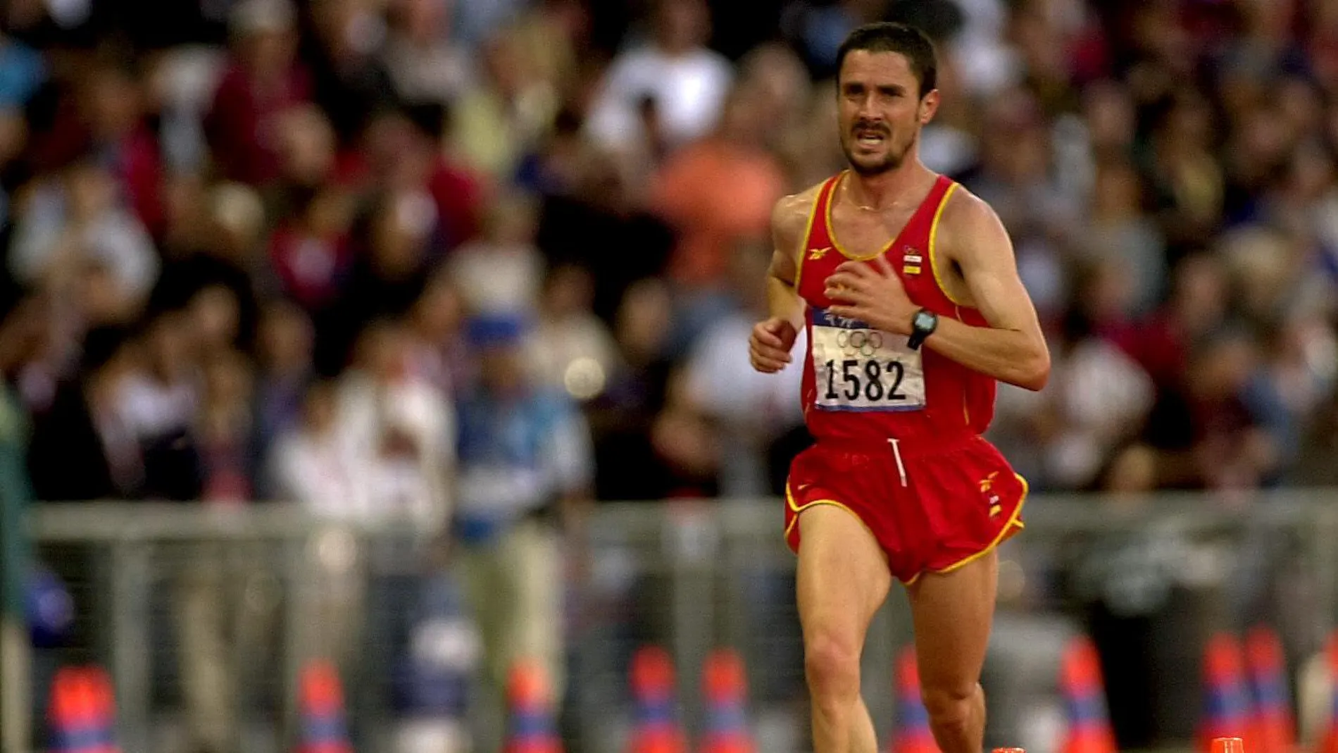 Martín Fiz, en el estadio olímpico durante el maratón de los Juegos de Sídney