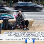 El músico flamenco, Mario Salazar, durante la huelga de hambre