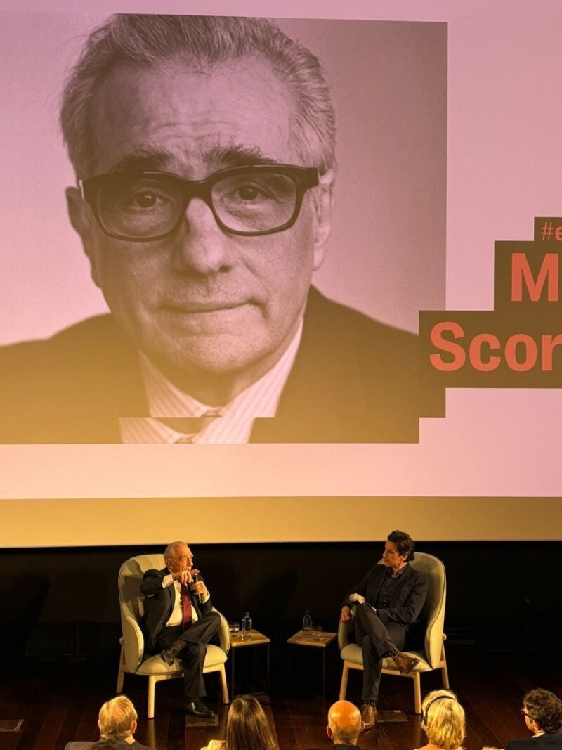Martin Scorsese (izda.) junto a Rodrigo Cortés, en la Academia de Cine