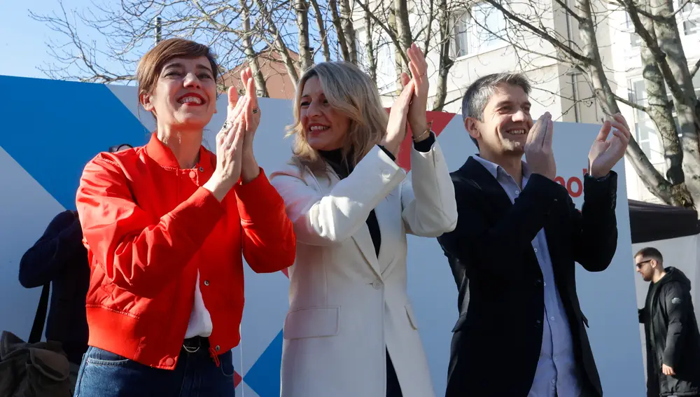 Yolanda Díaz en Mitin con la candidata a la Xunta de Galicia por Sumar Marta Lois