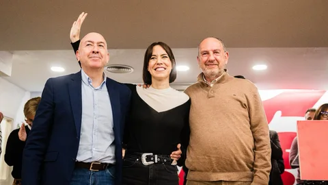 Alejandro Soler, Diana Morant y Miguel Millana hoy en el acto del PSPV en Alicante.