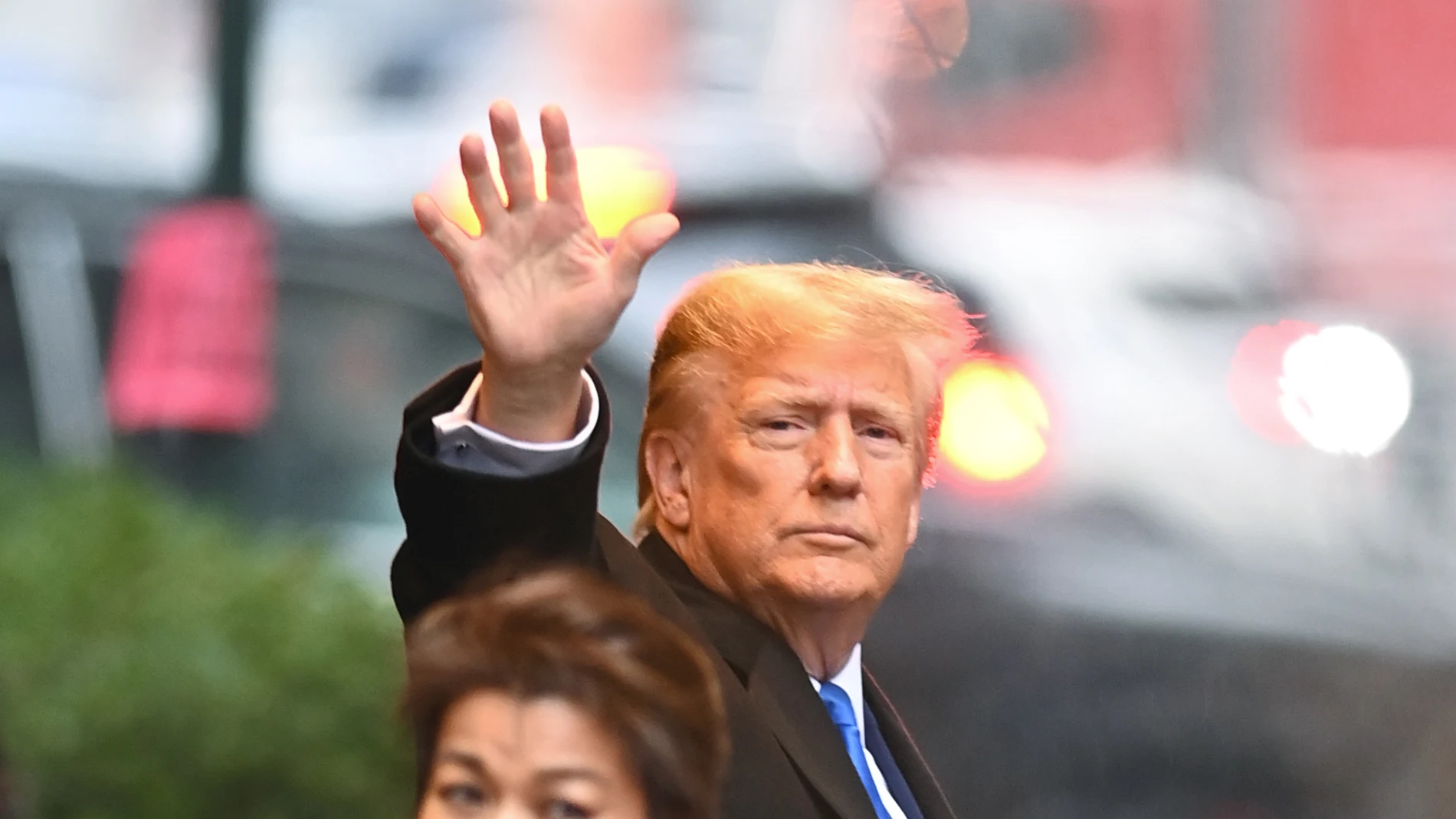 January 25, 2024, New York, New York, USA: Former President Donald Trump leaves Trump Tower on Fifth Avenue on his way to Federal Court for the ongoing defamation trial brought by E.Jean Carroll in lower Manhattan, following his win in New Hampshire for the Republican Party 2024 election. (PHOTO: Andrea RENAULT/Zuma Press)25/01/2024