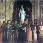 Cuadro de la Coronación de Isabel la Católica que está en el Alcázar de Segovia