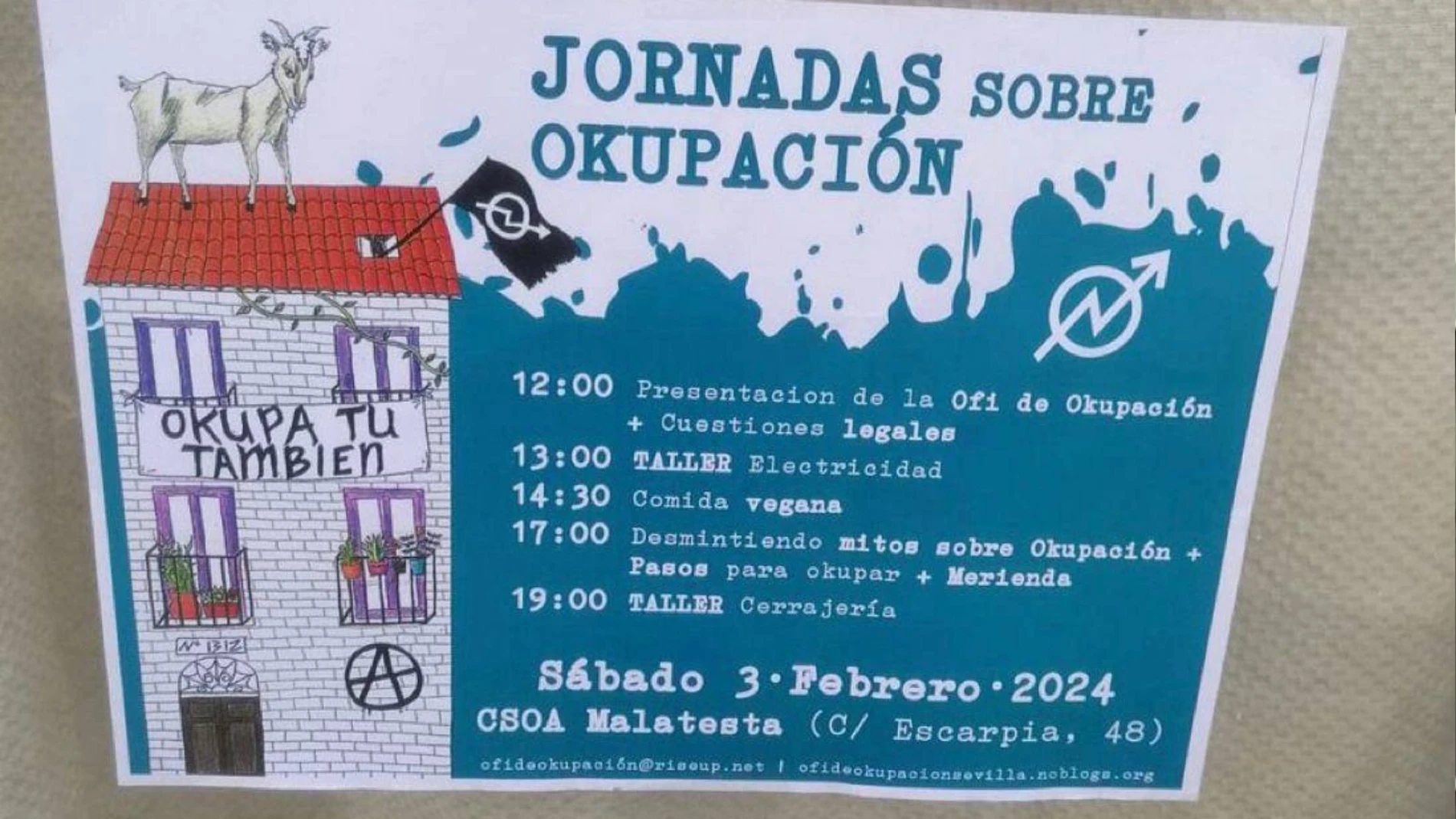 Escuela de Okupas en Sevilla ofrece enseñanzas para okupar una vivienda 