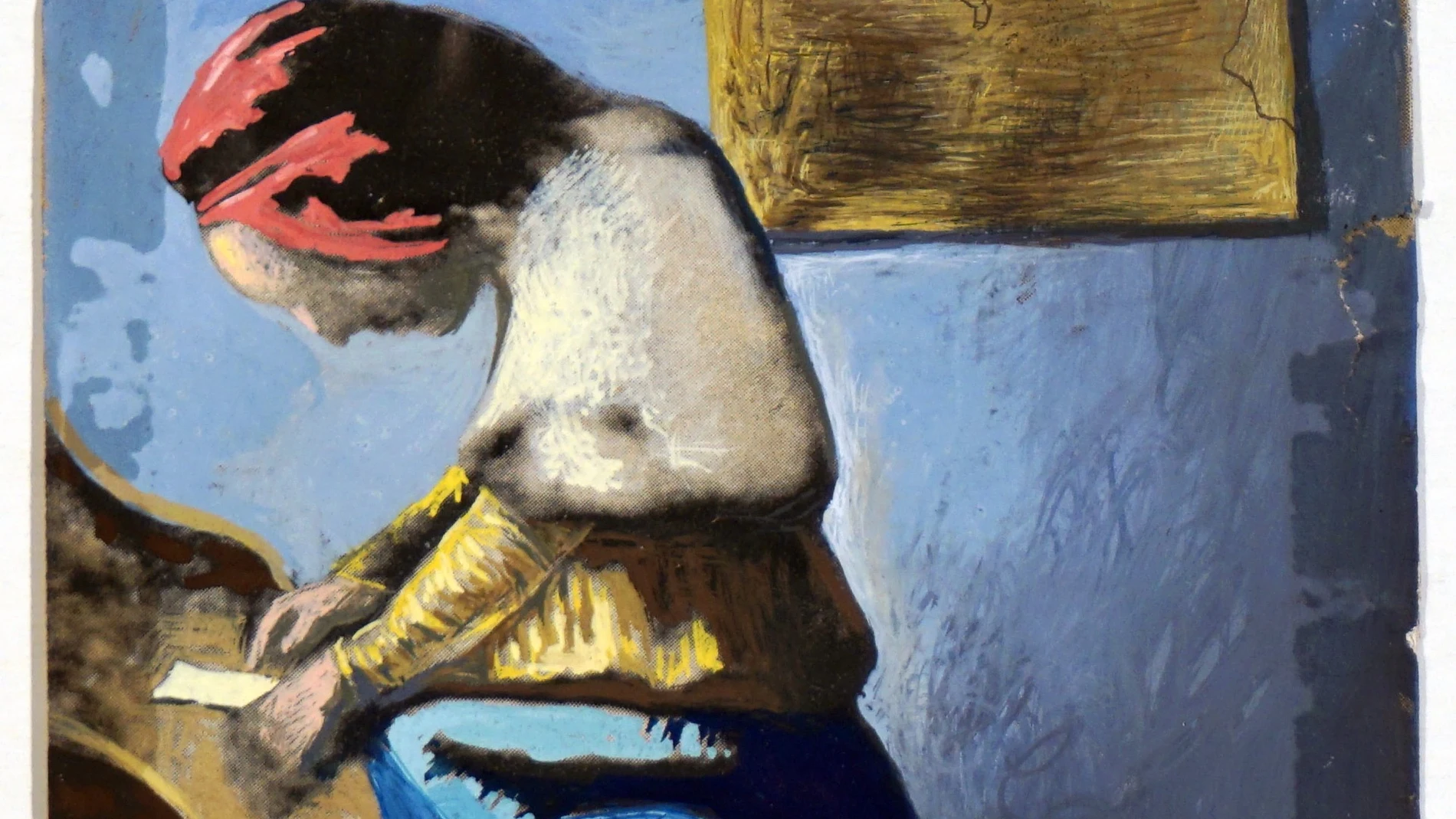 "Doble imagen con la aparición de una figura de Vermeer en la cara de Abraham Lincoln", de Salvador Dalí