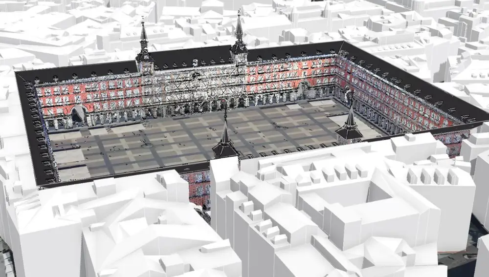 Imagen escaneada del Visor 3D de la Plaza Mayor