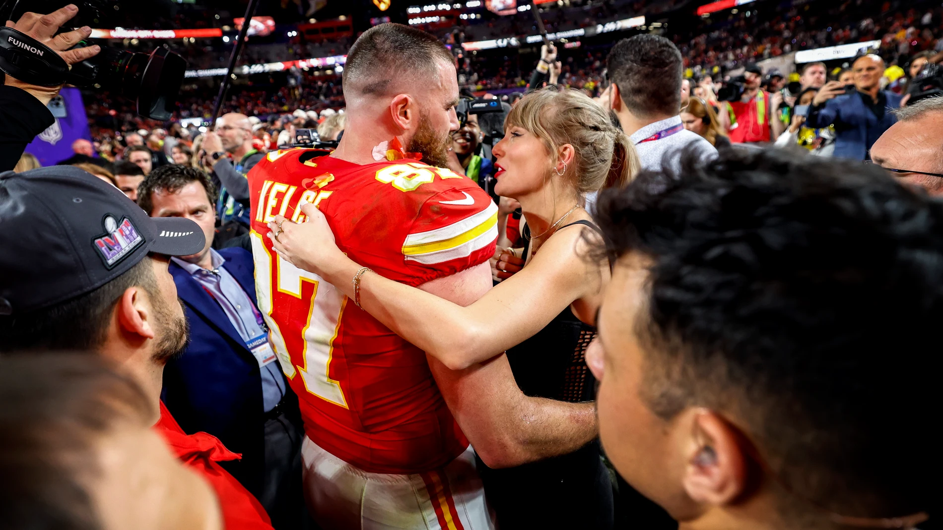 Travis Kelce y Taylor Swift, tras la clasificación de los Chiefs para la Super Bowl