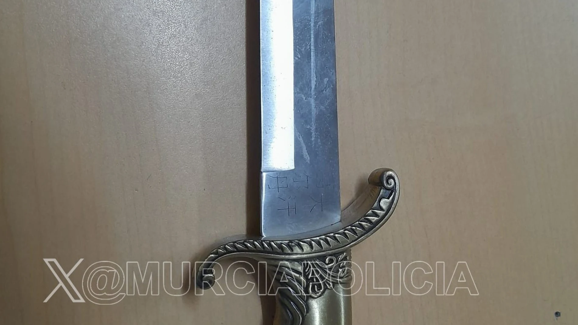 Imagen del cuchillo empleado presuntamente por el individuo POLICÍA LOCAL DE MURCIA 12/02/2024