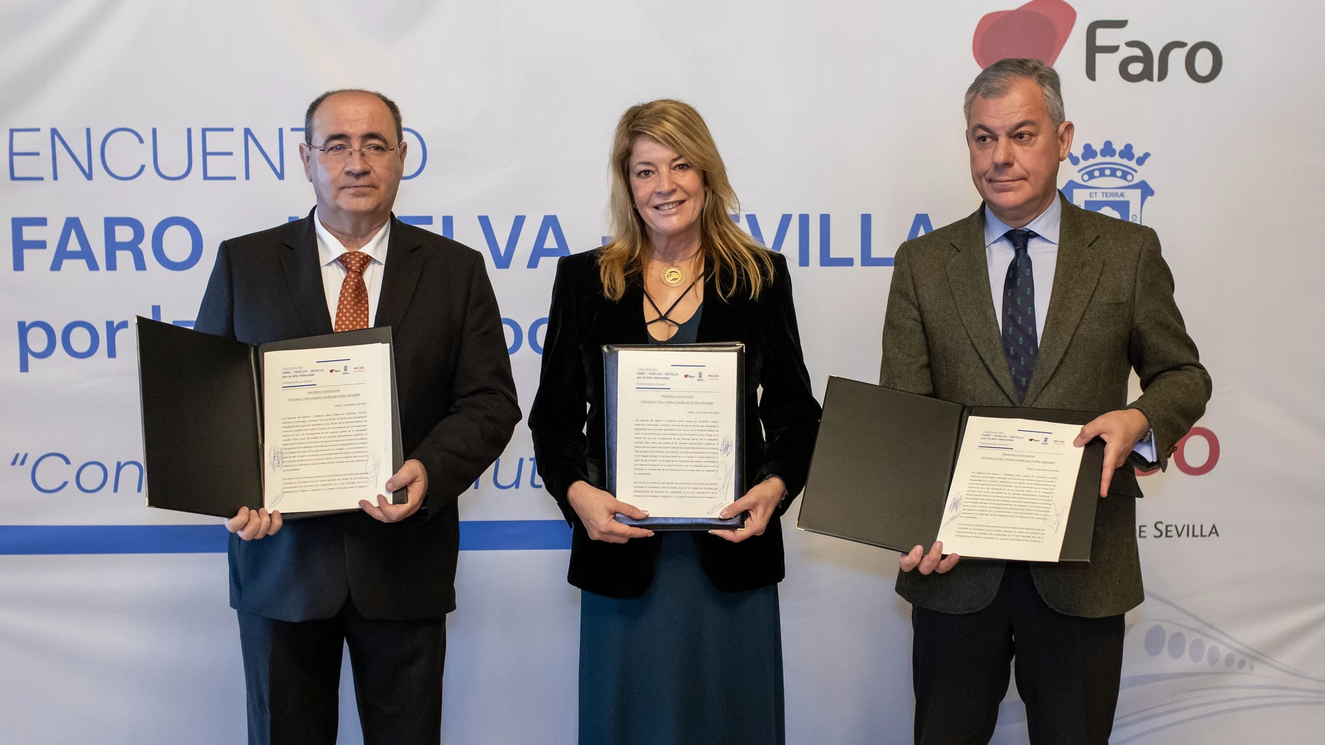 Los alcaldes de Faro, Huelva y Sevilla reclaman la conexión ferroviaria mediante la alta velocidad