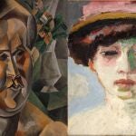 A la izquierda "Retrat de Fernande" (1909), de Pablo Picasso. A la derecha, "Retrat de Fernande Olivier"(1907), de Kees Van Dongen