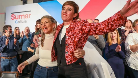La candidata de Sumar a la presidencia de la Xunta, Marta Lois, cierra su campaña en Santiago de Compostela