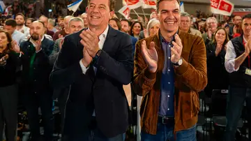 Besteiro y Sánchez durante la última campaña. 