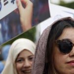 Mujeres marroquíes se manifiestan en Rabat por el Día de la Mujer