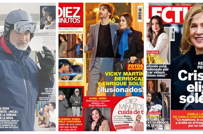 Kiosco: Felipe VI, la Infanta Cristina y Enrique Solís con Vicky Martín Berrocal, protagonistas de las revistas